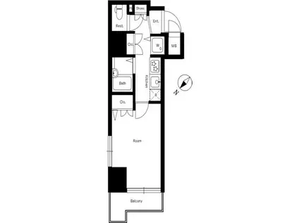トーシンフェニックス日本橋蛎殻町弐番館(1K/2階)の間取り写真