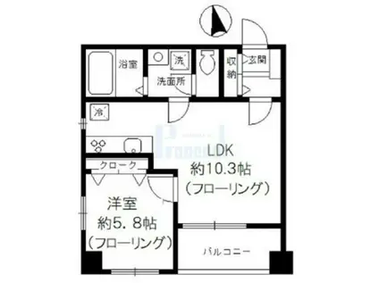 ニューハイム小原参番館(1LDK/2階)の間取り写真