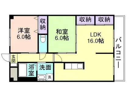 パティナF(2LDK/3階)の間取り写真