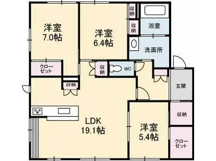 シャーメゾンアミスターI(3LDK/1階)の間取り写真