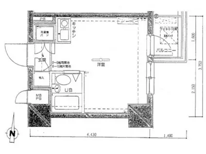 ラ・ポール十条(ワンルーム/3階)の間取り写真