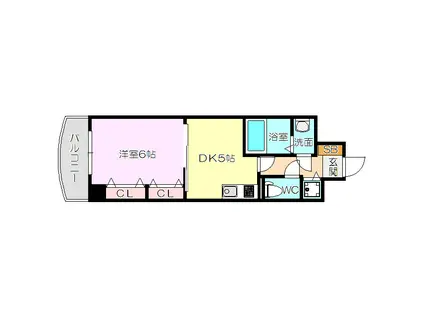 ノルデンタワー新大阪(1DK/17階)の間取り写真