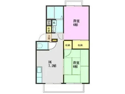 ハイツKOMA(2DK/1階)の間取り写真