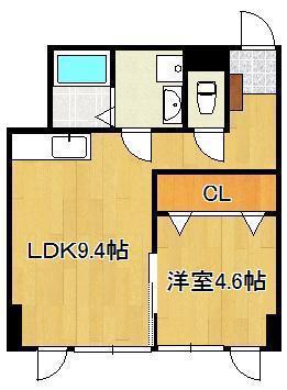 プレアール千代ヶ崎(1LDK/2階)の間取り写真