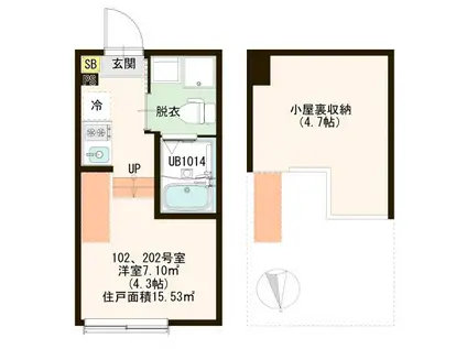 シャルマンシーナ六町(ワンルーム/1階)の間取り写真