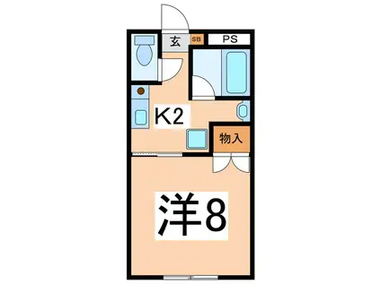 フォレスト飯田(1K/1階)の間取り写真