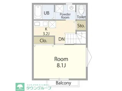 レーガベーネ松戸(1K/2階)の間取り写真