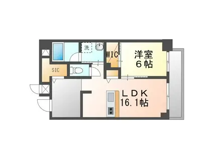 みらいビル(1LDK/8階)の間取り写真