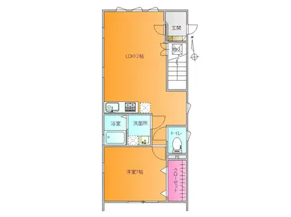 X CUBE (1LDK/1階)の間取り写真