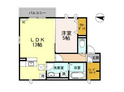 コーポミナモトIII(1LDK/1階)の間取り写真