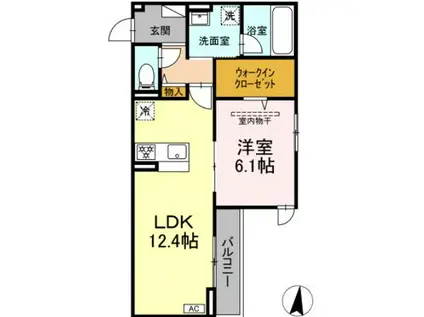 D PAINA 子母口 II(1LDK/3階)の間取り写真
