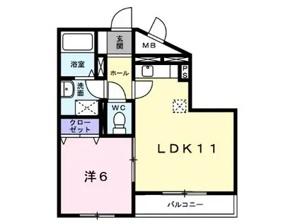トータス宮前(1LDK/3階)の間取り写真
