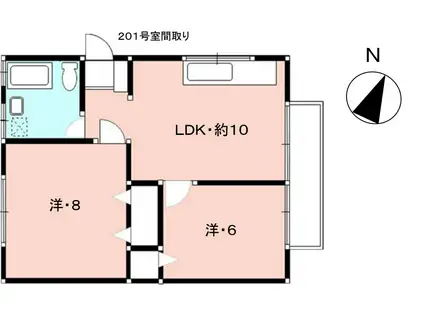 グレースハイム(2LDK/2階)の間取り写真