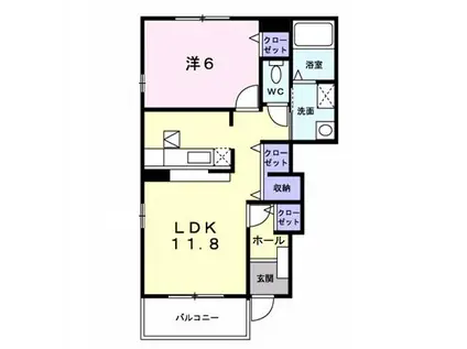セイバリーI(1LDK/1階)の間取り写真