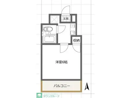 プレイス千歳(1K/2階)の間取り写真