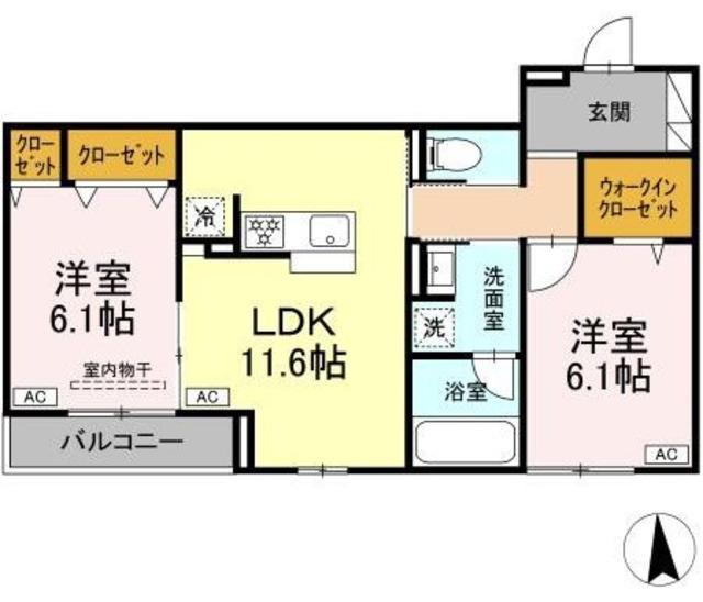 D-ROOM東葛西(2LDK/2階)の間取り写真