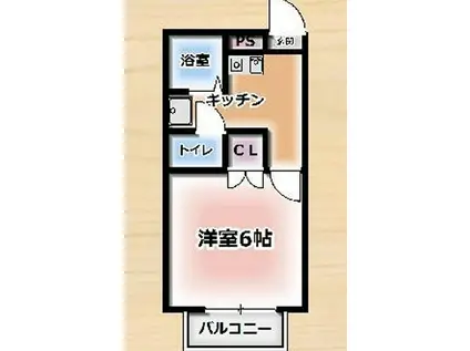 プレジール八尾南(1K/2階)の間取り写真