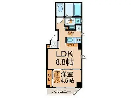 ラヴァンス(1LDK/4階)の間取り写真
