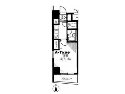 ユニオネスト御茶ノ水(1K/6階)の間取り写真