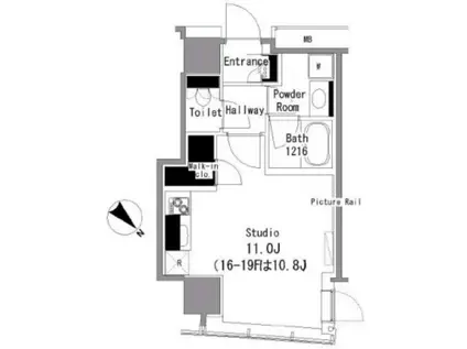 マイタワーレジデンス(ワンルーム/15階)の間取り写真