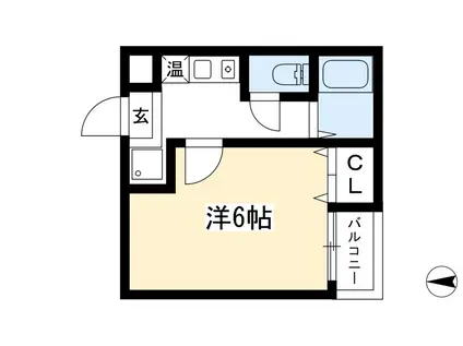 パルティール藤(1K/2階)の間取り写真