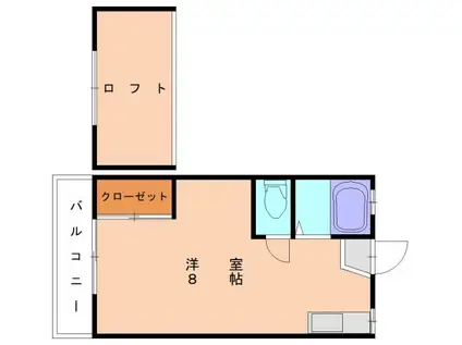 スペースクリエイト和白東(1K/2階)の間取り写真