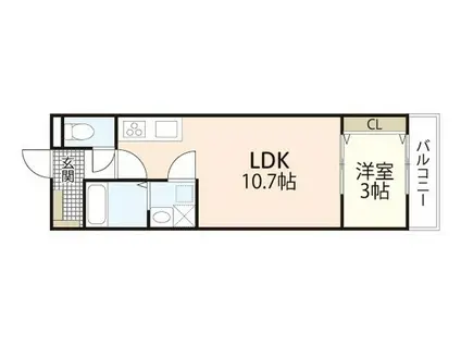 リノリノFK中筋3丁目(1LDK/2階)の間取り写真