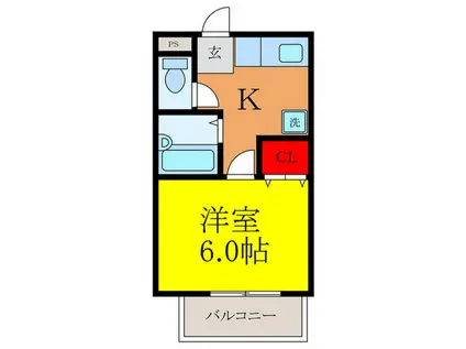 大阪モノレール彩都線 豊川駅(大阪) 徒歩7分 2階建 築30年(1K/2階)の間取り写真