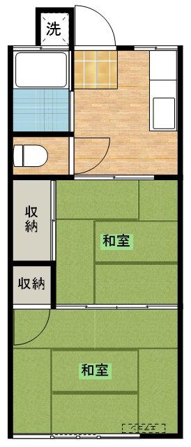 山崎アパート(2K/1階)の間取り写真