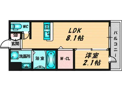 リアコート長瀬(1LDK/1階)の間取り写真