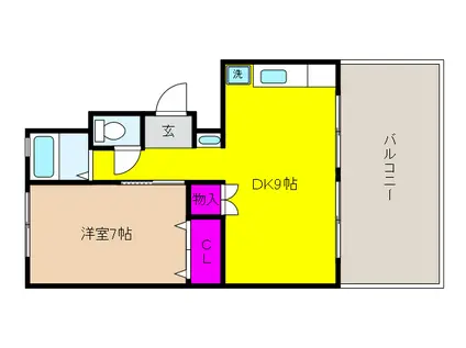 第二松原ビル(1DK/4階)の間取り写真