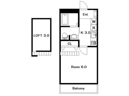 ハイムシルフィーヌ(1K/2階)の間取り写真