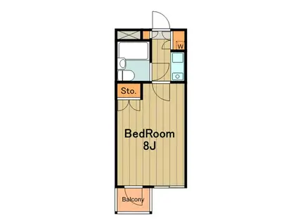 ペルル永山(1K/3階)の間取り写真