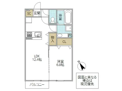 ドッグ・デイズ(1LDK/2階)の間取り写真