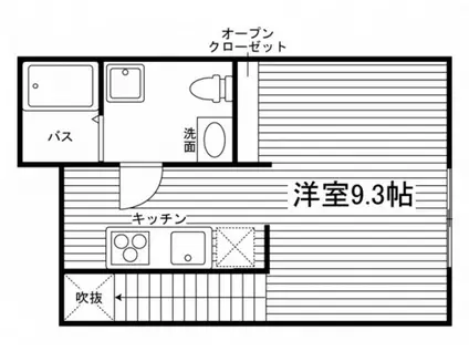 ウィルテックアパート(ワンルーム/2階)の間取り写真