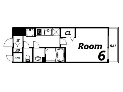 エステムコート神戸元町IIグレイド(1K/7階)の間取り写真