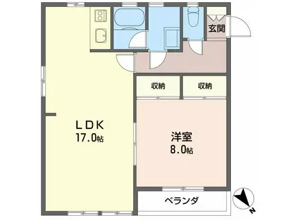 アーバンステージ(1LDK/2階)の間取り写真