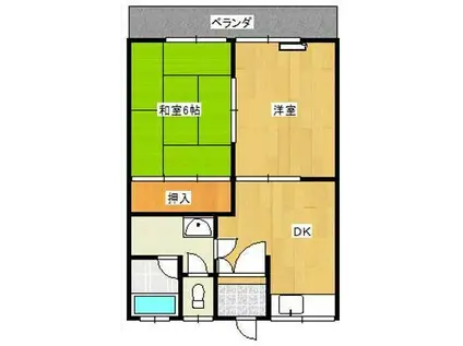 シェスタなかの(2DK/2階)の間取り写真