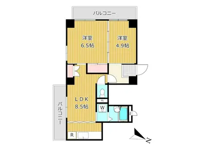 代々木伊藤ローヤルコーポ(2LDK/4階)の間取り写真