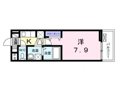 LAID BACK(1K/1階)の間取り写真