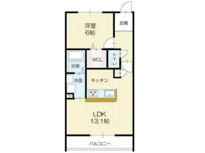 エレアージュ宝殿駅前II(1LDK/1階)の間取り写真