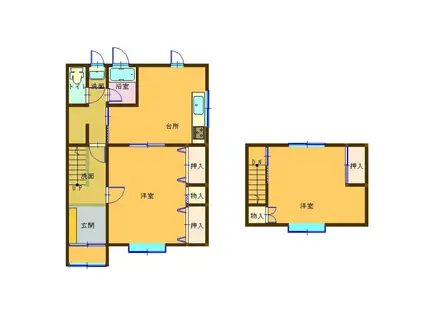 メゾネット佐野(2DK/1階)の間取り写真