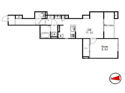 シャトネルA(1LDK/3階)の間取り写真