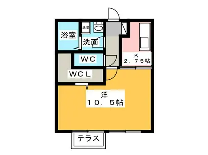 ソフィア(1K/1階)の間取り写真