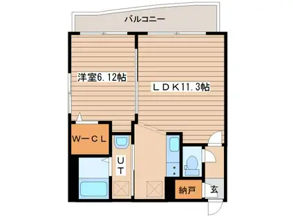 COLORE MIYANOSAWA(1LDK/4階)の間取り写真