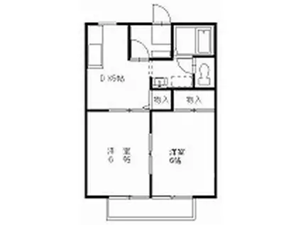 ひまわりF(2DK/2階)の間取り写真