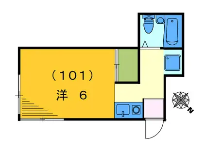 メゾン田嶋I(ワンルーム/1階)の間取り写真