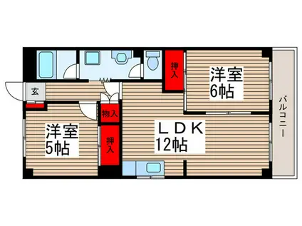 クレストヒル松戸(2LDK/3階)の間取り写真