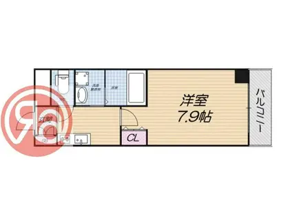 リバーライズ南堀江(1K/7階)の間取り写真