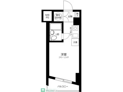 第32宮庭マンション(ワンルーム/9階)の間取り写真